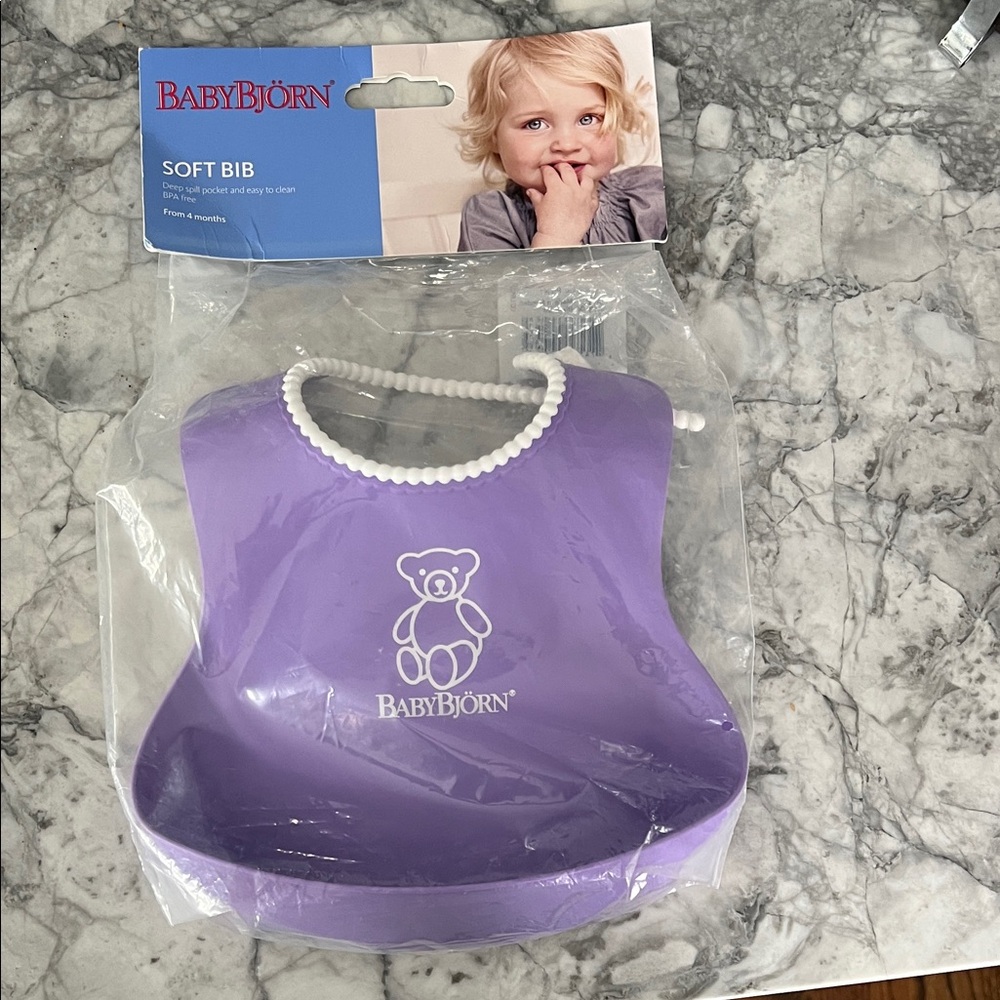 BabyBjörn Purple Soft Bib for Kids